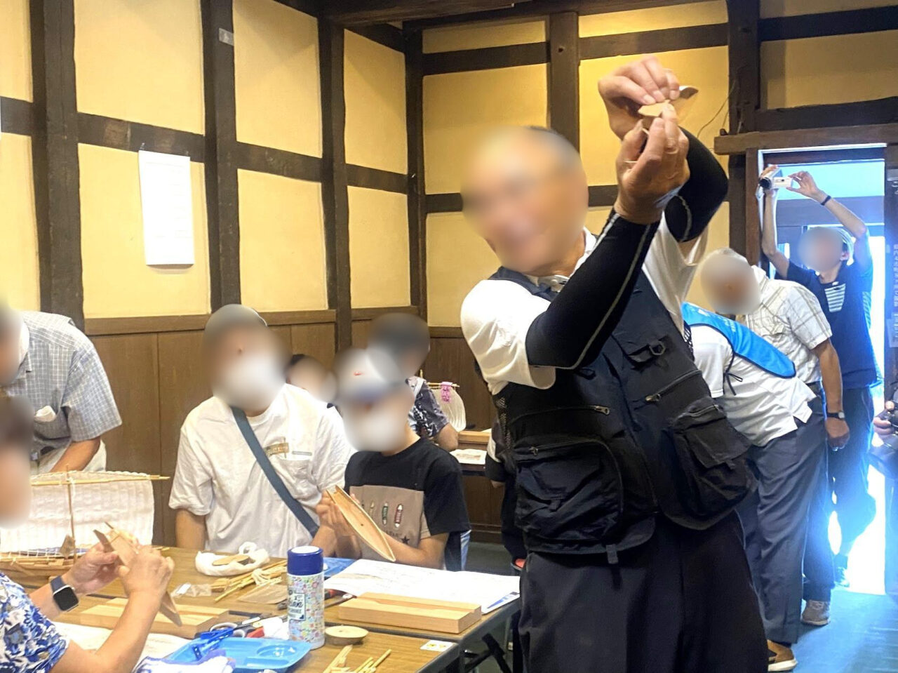 霞ヶ浦帆引き船模型工作教室の講座シーン