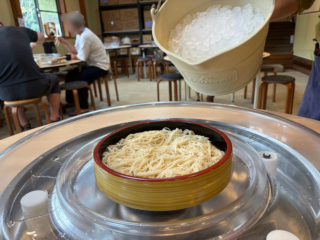 フィッシングパークつくば園の流氷そうめん