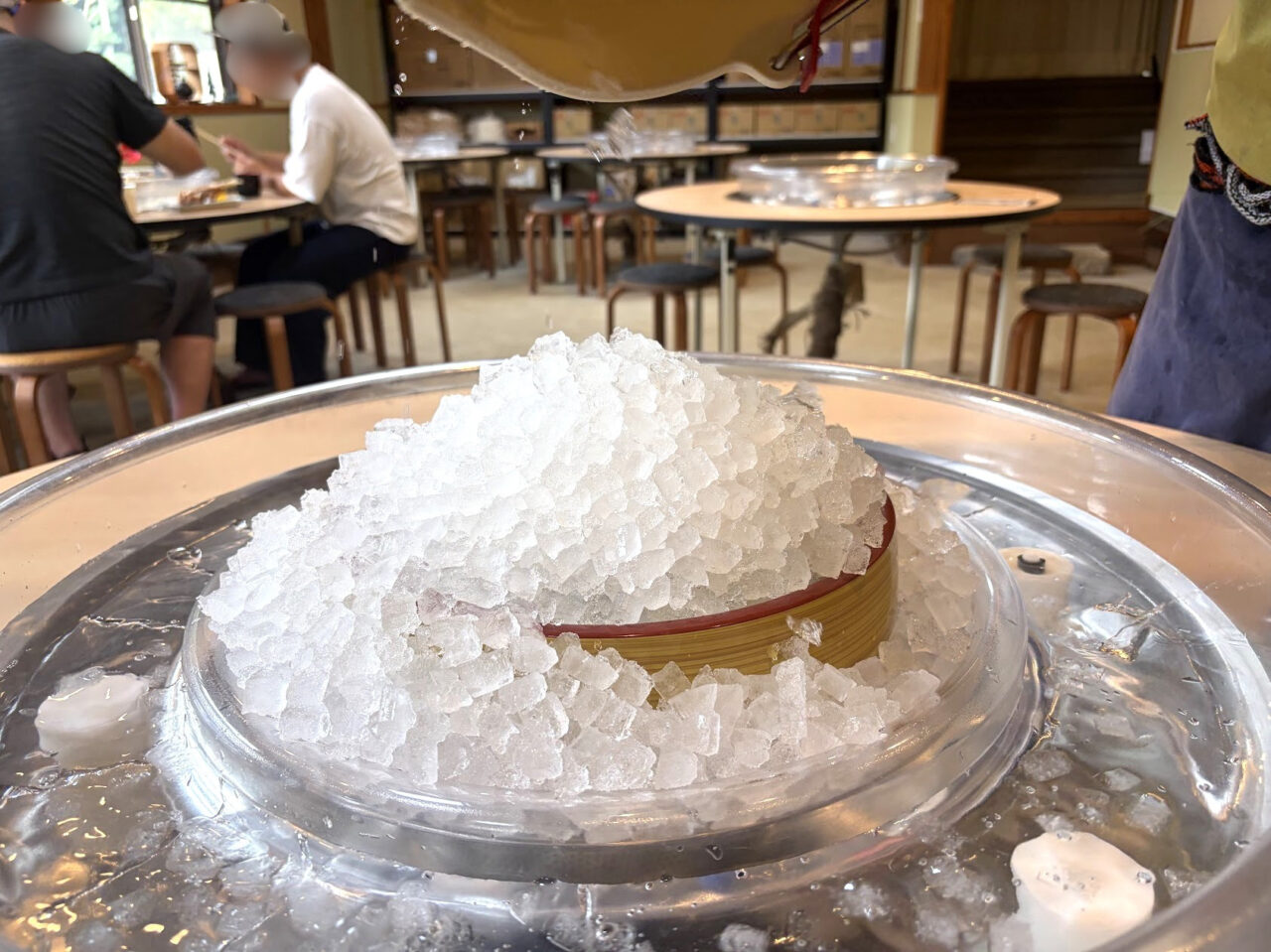 フィッシングパークつくば園の流氷そうめん