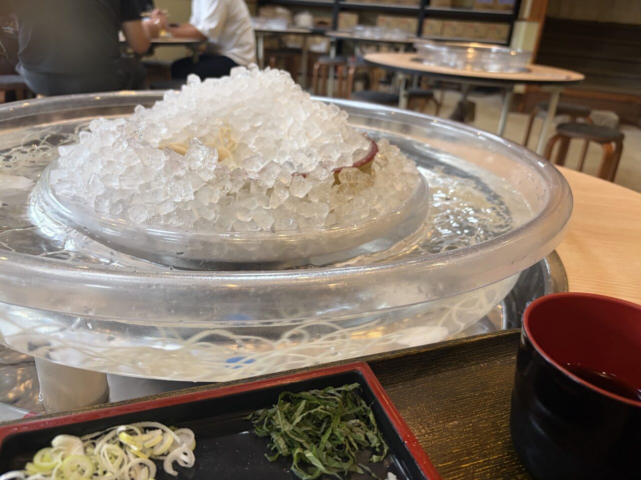 フィッシングパークつくば園の流氷そうめん