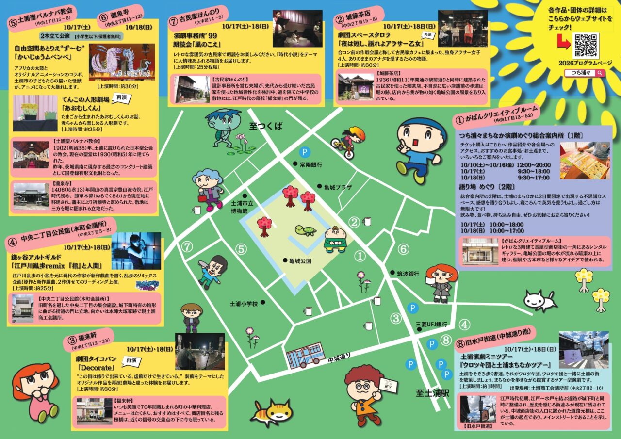 つち浦々まちなか演劇めぐりのマップ